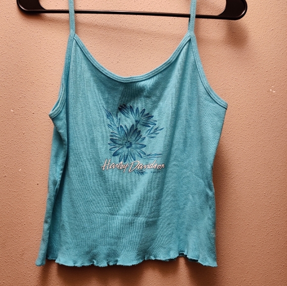 Harley-Davidson Women's Teal Camisole W/Floral Design Size M 97th Sturgis Rally - Picture 1 of 7